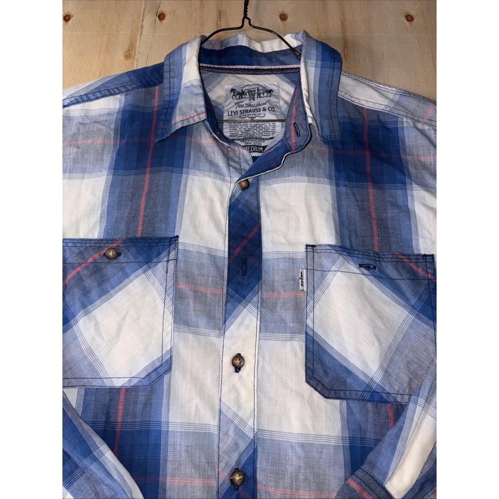 Levi Strauss Two Horse Brand Plaid Snap Button Western Shirt Size Medium - Picture 5 of 5